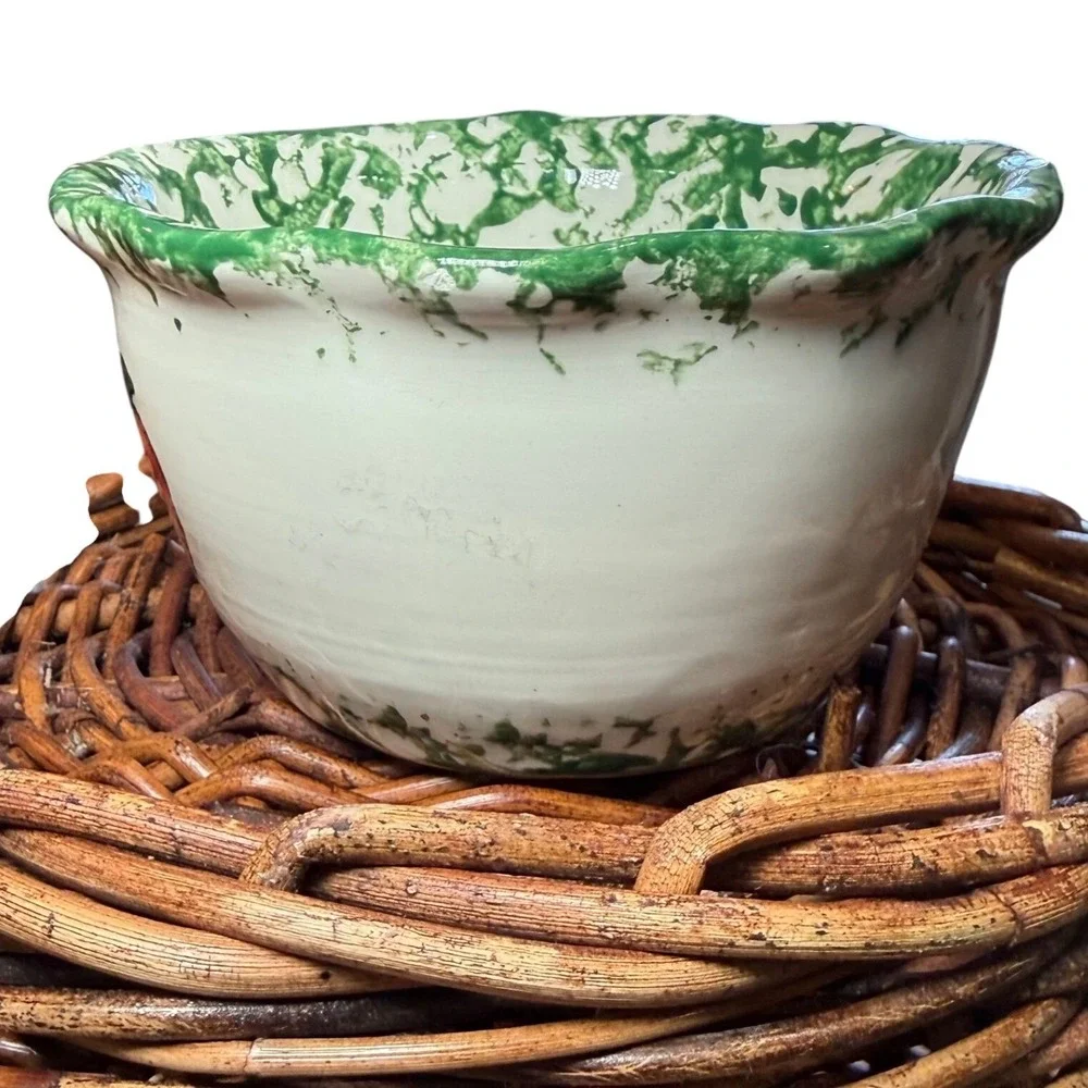 Farmhouse Apple Spongeware Mixing Bowl Country‎ Cottage Kitchen Farmhouse Decor